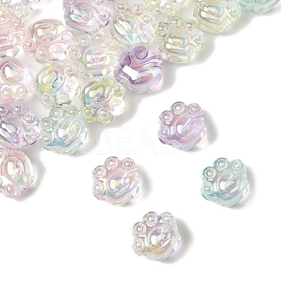 32Pcs UV Plating Rainbow Iridescent Acrylic Beads OACR-FS0002-15-1