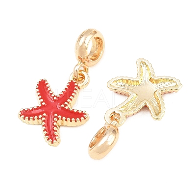 Alloy Enamel European Dangle Charms AL-CBAC2D3-02G-01-1