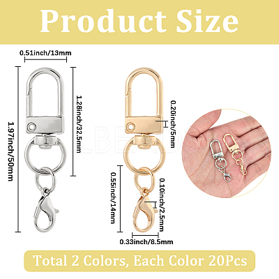 40Pcs 2 Colors Zinc Alloy Swivel Clasps FIND-SP0004-27-1
