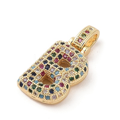 Brass Micro Pave Cubic Zirconia Pendants ZIRC-P121-01G-B-1