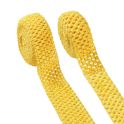 2 Rolls 2 Sizes Polyester Elastic Ribbon EW-TA0001-02B-1