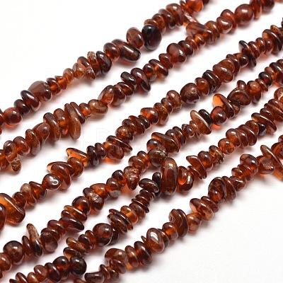 Natural Garnet Chip Bead Strands X-G-M205-73-1