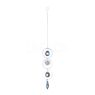 AB Color Plated Crystal Bullet Big Pendant Decorations HJEW-G019-03D-1