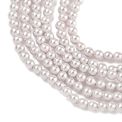 Electroplated Shell Pearl Beads Strands BSHE-G041-2mm-06-1