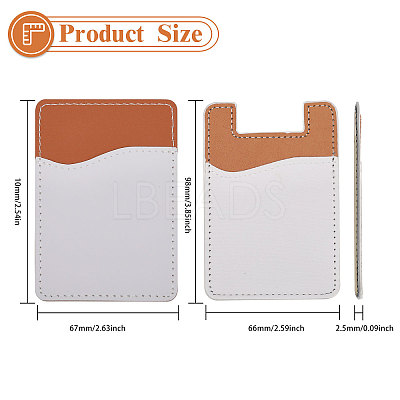 8Pcs 4 Style Sublimation Imitation Leather Phone Card Holder AJEW-CA0003-83-1