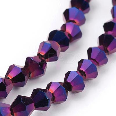 Electroplate Glass Beads Strands EGLA-J026-3mm-F17-1