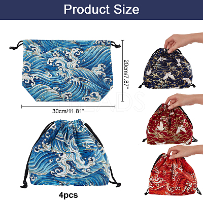 4Pcs 4 Colors Polycotton Bags ABAG-NB0001-51-1
