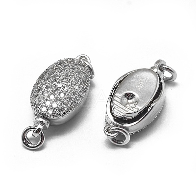Anti-Tarnish Rhodium Plated 925 Sterling Silver Box Clasps STER-L057-011P-1