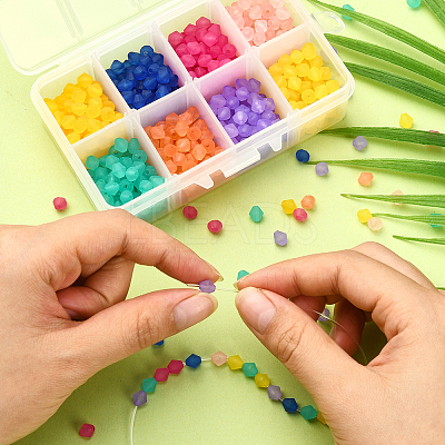 800Pcs 8 Colors Frosted Acrylic Beads MACR-CJ0001-27-1