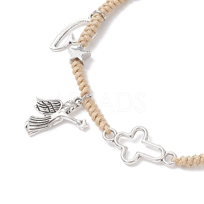 3Pcs 3 Colors Alloy Charm Bracelets BJEW-JB12628-1