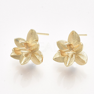 Brass Stud Earring Findings KK-T038-584G-NF-1