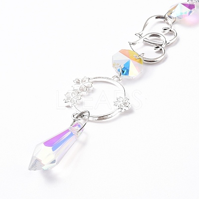 AB Color Plated Crystal Bullet Big Pendant Decorations LS-HJEW-G019-03F-1