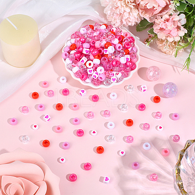 1200Pcs 10 Styles Opaque Plastic and  Opaque Acrylic Beads KY-PA0001-15A-1