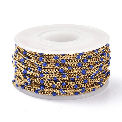 Ion Plating(IP) 304 Stainless Steel Enamel Curb Chains CHS-P013-01G-09-1