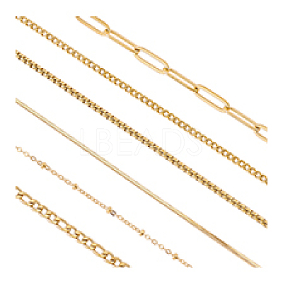 6M 6 Styles 304 Stainless Steel Chains CHS-PH0001-09-1