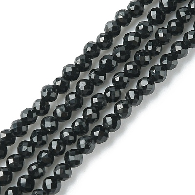 Natural Black Tourmaline Beads Strands X-G-F748-Y01-01-1