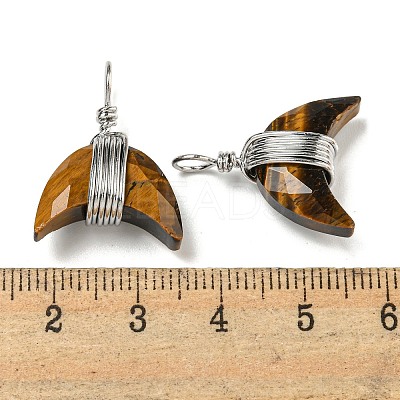 Natural Mixed Stone Copper Wire Wrapped Pendants G-B079-01P-1