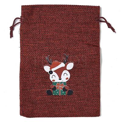 Christmas Theme Jute Cloth Storage Bags LS-ABAG-F010-01B-06-1