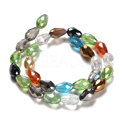 Faceted Teardrop Glass Beads Strands GS053-AB-1