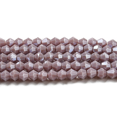 Opaque Solid Color Electroplate Glass Beads Strands EGLA-A039-P4mm-A13-1