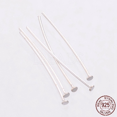 925 Sterling Silver Flat Head Pins STER-K017-15mm-S-1