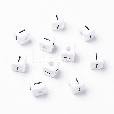 Letter Acrylic European Large Hole Beads X-OPDL-R050-10mm-I-1