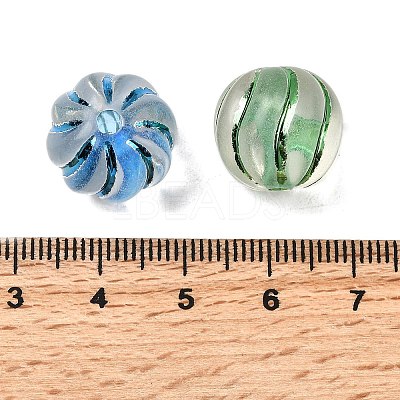 Spray Painted Transparent Acrylic Beads OACR-H054-09-1