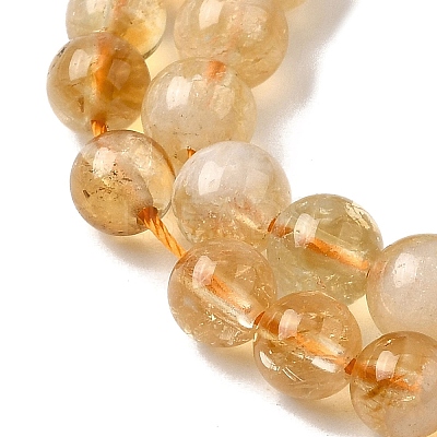 Heated Natural Citrine Beads Strands G-D323-A01-6mm-A-1