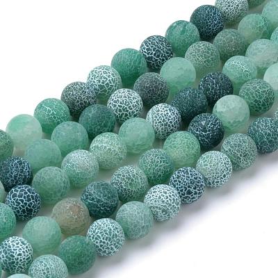 Natural & Dyed Crackle Agate Bead Strands X-G-T056-6mm-06-1
