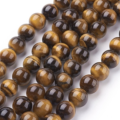 Natural Tiger Eye Beads Strands G-G099-10mm-5-1