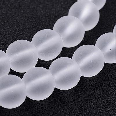 Frosted Glass Bead Strands GLAA-G016-10mm-01-1