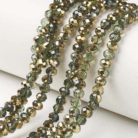 Electroplate Transparent Glass Beads Strands EGLA-A034-T3mm-O09-1