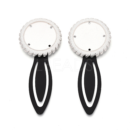 Alloy & Iron Bookmark Cabochon Settings PALLOY-N184-09S-1
