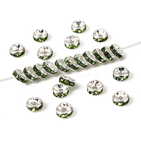 Brass Grade A Rhinestone Spacer Beads RSB034NF-10-1