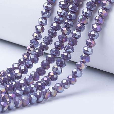 Electroplate Glass Beads Strands EGLA-A034-P3mm-B05-1