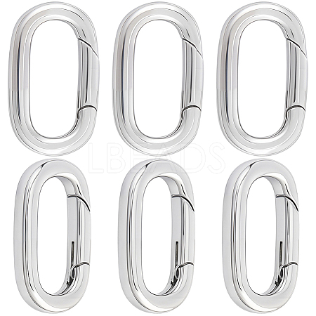 6Pcs Stainless Steel Spring Gate Rings STAS-BBC0008-34C-1