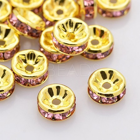 Brass Rhinestone Spacer Beads RB-A014-Z5mm-27G-NF-1