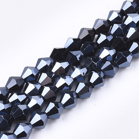 Electroplate Glass Beads Strands X-EGLA-Q118-6mm-A03-1