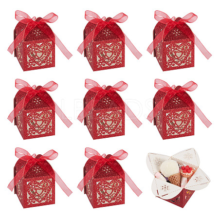 10Pcs Laser Cut Paper Hollow Out Heart & Flowers Candy Boxes CON-TA0001-10D-1
