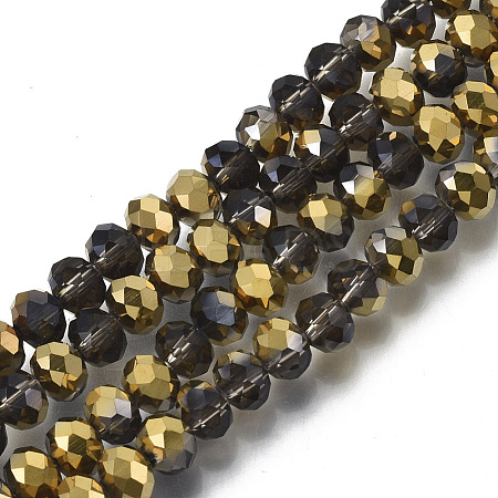 Electroplate Transparent Glass Beads Strands LS-EGLA-A034-T8mm-O22-1