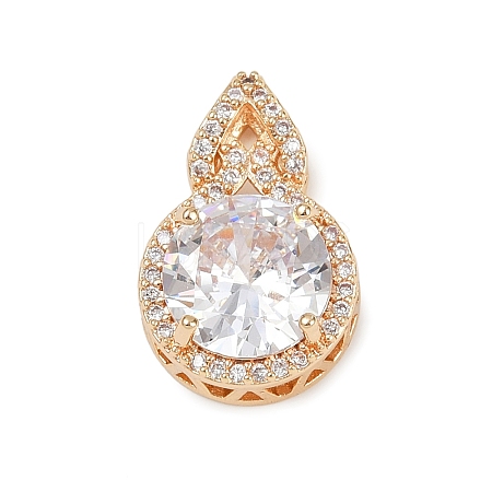 Brass Micro Pave Cubic Zirconia Pendants KK-E795-08KCG-1
