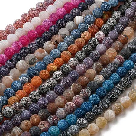 Natural Weathered Agate Beads Strands G-P538-A01-1