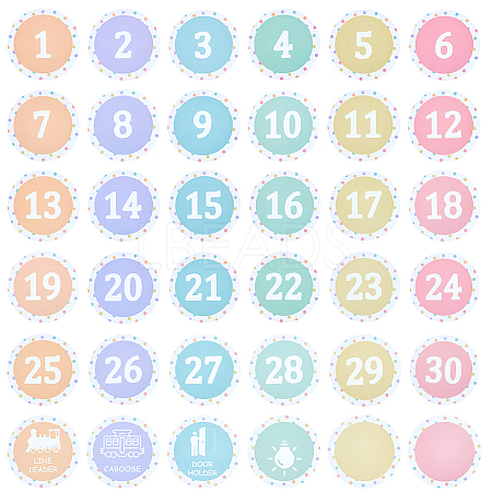 36Pcs 36 Styles Flat Round Paper Blank Label Stickers DIY-WH0308-853A-1