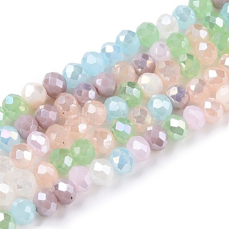 Electroplate Glass Beads Strands X-GLAA-T023-B16-02-1