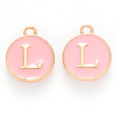 Golden Plated Alloy Enamel Charms X-ENAM-S118-07L-1