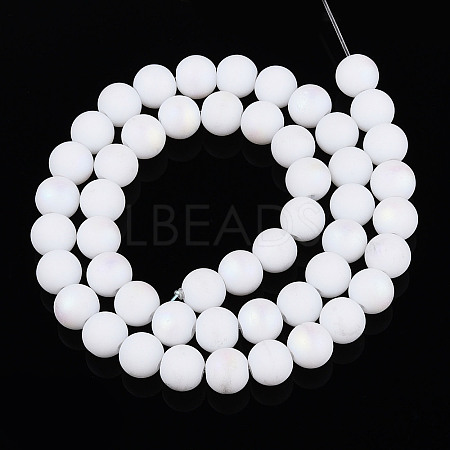 Frosted Opaque Glass Beads Strands LS-GLAA-T032-P8mm-MBB02-1