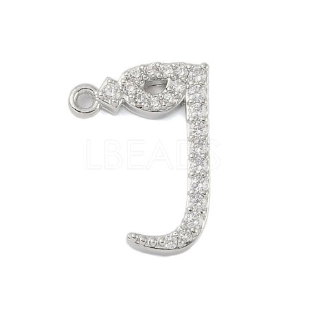 Rack Plating Brass Micro Pave Clear Cubic Zirconia Pendants KK-A224-03F-P-1