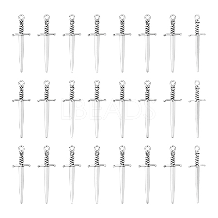 Unicraftale 40Pcs Tibetan Style DIY Alloy Sword Weapon Big Pendants FIND-UN0003-13-1