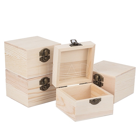 Wooden Storage Boxes OBOX-WH0004-03-1