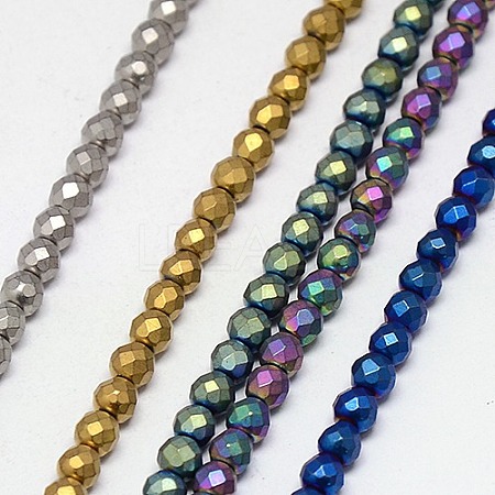 Electroplate Non-magnetic Synthetic Hematite Beads Strands G-J169C-4mm-M-1